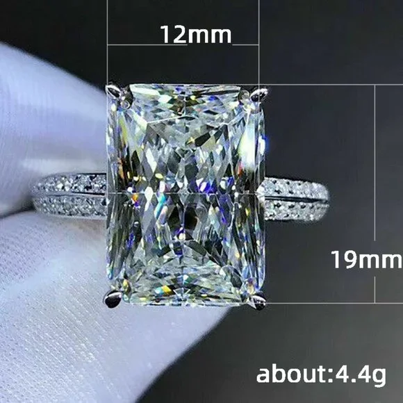 💞 Super Big Independent Radiant Crystal Clear Gemstone Rings Women, PD259